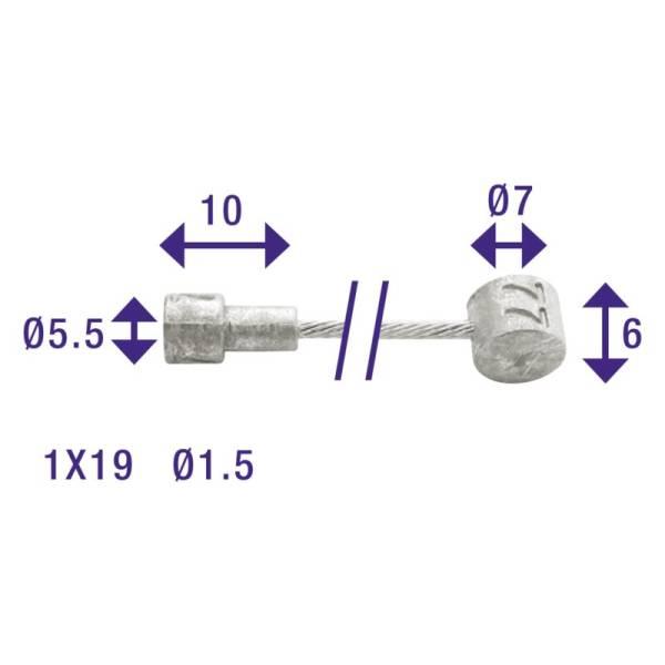 Inside Brake Cable O1,5mm 2250mm Galvanized – Silver | Brake Cable Brake Cable Brake Cable