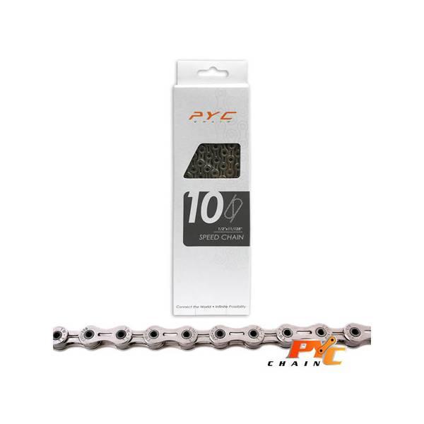 PYC Bicycle Chain Light 11/128" 10S 116 Links – Silver | Chain (Sport) Chain (Sport) Chain (Sport)